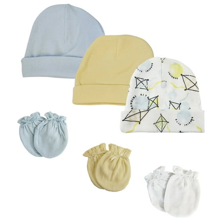

Baby Boys Caps and Mittens (Pack of 6)