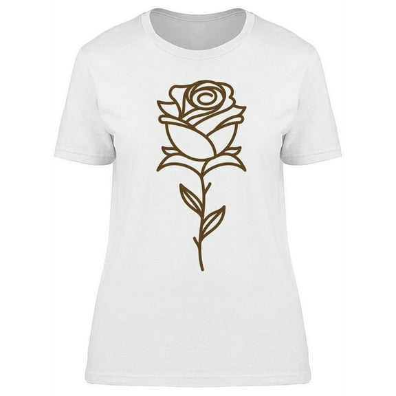 Line Art Flower T-Shirt Women -Image by Shutterstock, Female Large