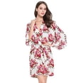 thumbnail image 5 of 5 Floral Bridesmaids Robes, Soft Cotton, One Size Fits 0-14, 1 White, 4 Coral, 5 of 6