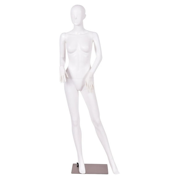 Gymax Female Mannequin Plastic Full Body Dress Form Display
