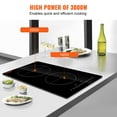 thumbnail image 3 of VEVOR 12 inch Electric Cooktop 2 Burners Ceramic Glass Stove Top Touch Control, 3 of 7