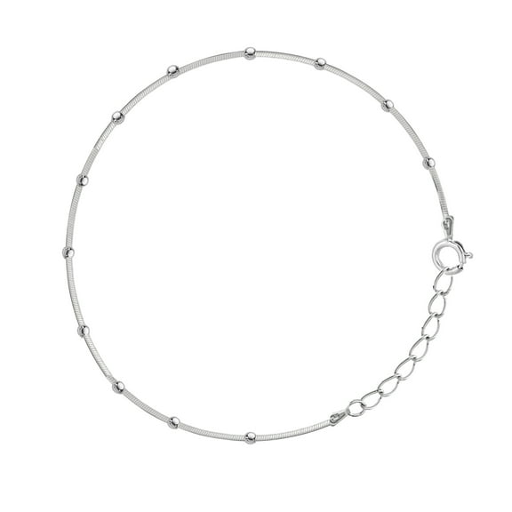 Ritastephens 925 Sterling Silver Women Foot Anklet – Italian Snake Bead Chain Ankle Bracelet