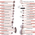 thumbnail image 2 of Brochas de maquillaje MAANGE de fibra sintética, 20 unidades, con caja de regalo, color rosa, 2 of 9