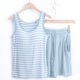 thumbnail image 4 of Conjunto de ropa de dormir de estilos de verano, nuevos pantalones cortos sin mangas, conjunto de pijama Sexy, ropa bonita para el hogar para mujer, pijamas a rayas con almohadilla para el pecho, 4 of 4