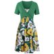 thumbnail image 1 of Vestido camisero en capas con estampado floral y tallas grandes con top cruzado cruzado Rosegal Bikinis, 1 of 5