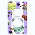 thumbnail image 2 of Metal Light Switch Plate Cover Macaron Fruits and Spices Dessert Stripes CAK025, 2 of 13