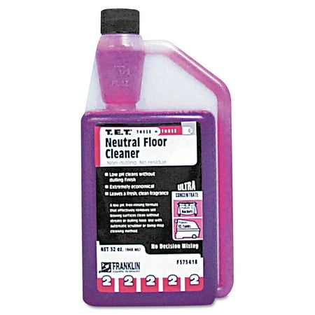 Franklin F375418 T.E.T. #2 Neutral Floor Cleaner, Citrus, 32oz Bottle, 3/Carton