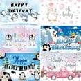 thumbnail image 2 of Winter Penguin Arctic Animals Background Decorate Snowflakes Polar Bear Kid Portrait Customized Baby Shower Photography Backdrop, 2 of 7