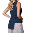 thumbnail image 6 of Ashirexll Summer Tops for Women Women Round Neck Sleeveless Waist Asymmetrical Hem Solid Color Casual Blouse Top, 6 of 7