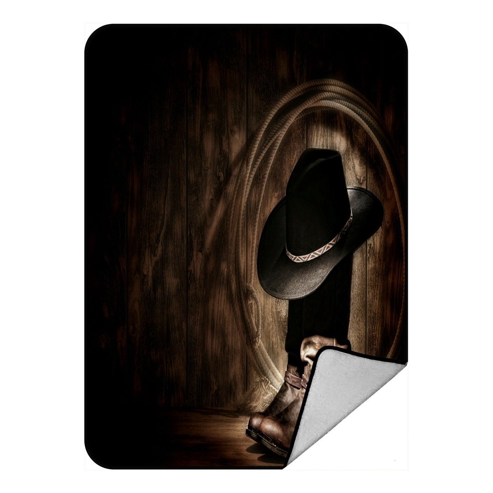 ECZJNT American West rodeo Cowboy Throw Blanket Fleece Blankets Plush