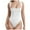 White, variant on Fozruso Women’s Sexy Sleeveless Square Neck Double Lined Bodysuit Tank Tops