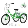 thumbnail image 1 of VEVOR Triciclo plegable para adultos, 24 pulgadas, 7 velocidades, bicicleta de crucero de 3 ruedas de acero al carbono con canasta y asiento ajustable, triciclos plegables para ir de compras, picnic, 1 of 9