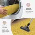 thumbnail image 4 of Round Area Rugs 5Ft, Yellow Non-Slip Washable Circle Rugs Carpet, Farmhouse Funny Minimalist Geometric Dots Indoor Outdoor Rug Floor Mats Throw Runner for Bedroom Living Room Bathroom, 4 of 5