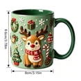 thumbnail image 3 of Trovenix Reindeer Coffee Mug 2D Ceramic Christmas Cup, Hot Cocoa Milk Tea Drinking Mug for Home Office, Festive Holiday Gift for Family, 3 of 7