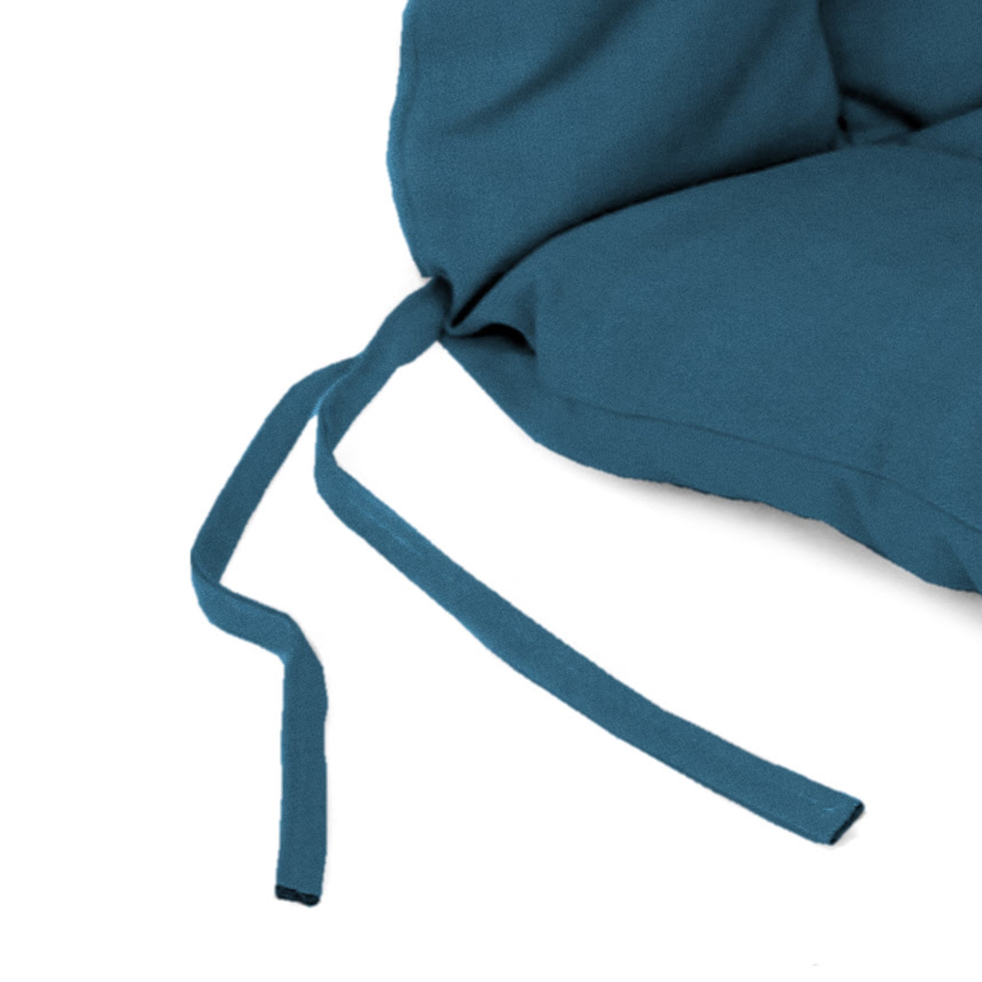 Jordan Manufacturing 38" x 21" Celosia Legion Blue Crosshatch Rectangular Outdoor Wrought Iron Chair Cushion with Ties and Hanger Loop
