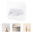 thumbnail image 3 of Spring Tension Rod Holder, 1 Pc Small Transparent Shower Rod Bracket No Drilling, Small Adhesive Tension Curtain Rod Retainer Shower Curtain Rod Holder Shower Wall Hooks, Hole Diameter 1.4 Inch, 3 of 6