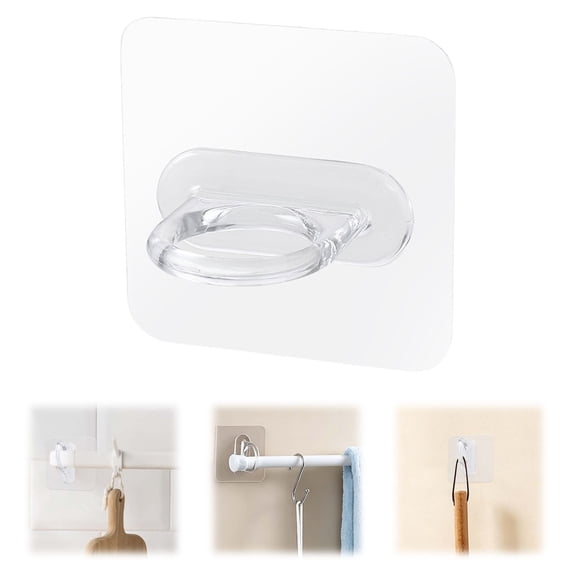 Adhesive Wall Hook, Spray Bottle Holder with Strong Self-Adhesive Backing, 360° Rotating Utility Hook for Kitchen Bathroom, Wall Hooks