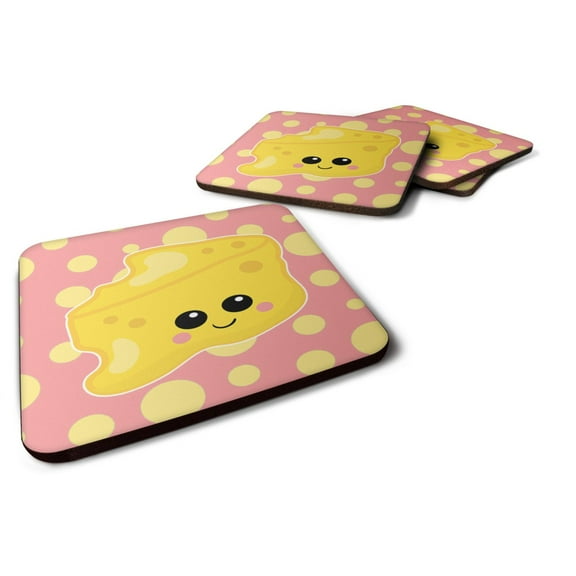 Cheese Head  Face Foam Coaster Set of 4