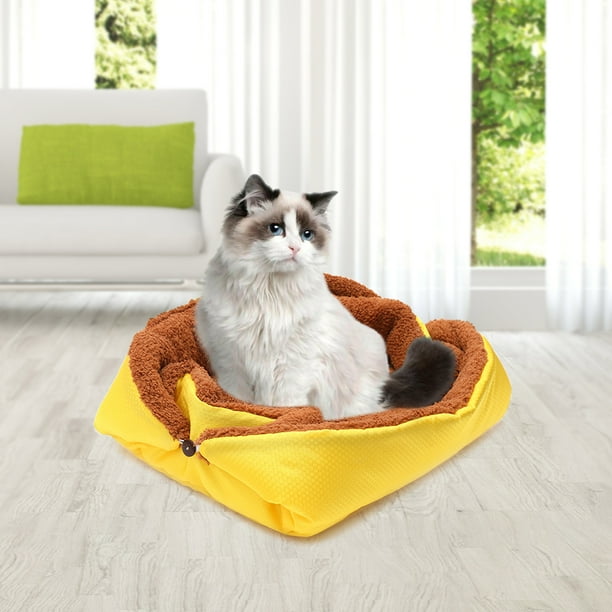 Alfombrilla para gatos 2 en 1 resistente al agua para otoño e invierno cama cálida para perros para el suelo del hogar (amarillo) JShteea Libre de BPA
