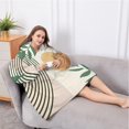 thumbnail image 5 of Oversized Wearable Blanket Hoodie,Orange Boho Geometric and Plant Pattern Sherpa Blanket Hoodie with Super Pockets,Super Warm Fuzzy Pullover for Women & Men, 5 of 6