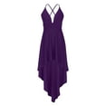 thumbnail image 3 of UPPADA Plus Size Summer Dress for Women Soft Spaghetti Strap Sleeveless Sundress Summer Midi Dress Hawaiian Bohemian Beach Cover up Dress Solid Casual Dress Purple,XXL, 3 of 6