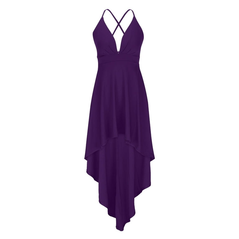 fitted lace wedding dress Half Sleeve V Neck Purple Velvet Long Prom Dress, V Neck Purple Formal –  abcprom main image 1