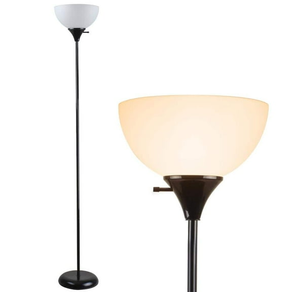 Charles 71 in. Black Standing Torchiere Floor Lamp