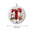 thumbnail image 2 of Personalized Christmas Ornament | Alphabet Letter A-Z with Santa, Reindeer & Snowman | Plaid Monogram Tree Decoration for Kids, Grandkids, Baby’s First Christmas, 2 of 2