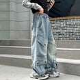 thumbnail image 5 of Girls Cargo Jeans Fashionable Hop Street Dance Trousers For Tweens And Big Kids Fall And Winter Season Oversized Sweatpants Basic Comfortable Pants Crewneck Casual Trousers, 5 of 9