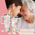 thumbnail image 2 of Grammy Tumbler My Favorite People Call Me Grammy Pink Floral 40 oz Tumblers with Handle and Straw Stainless Steel Insulated Grammy Coffee Cup Mug Grammy Gifts for Grammy, 2 of 6