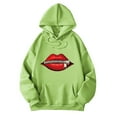 thumbnail image 2 of Zipper Lips Graphic Hoodies for Women Fall Winter Long Sleeve Casual Oversized Hooded Sweatshirt Pullover with Pockets, 2 of 4