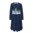 thumbnail image 4 of DISNIMO Blue Christmas Dresses for Girls Snowman Dress Kids Dress Girls Blue Long Sleeve Dress Kids Girls Dresses Winter Casual Dress Girl School Dresses Size 11-12 Girls Twirl Dress for Child, 4 of 7