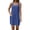 Blue, variant on Shift Dresses for Women Square Neck Sleeveless Button Detail Midi Dress with Pockets Casual Summer Vacation Sundress Blue S