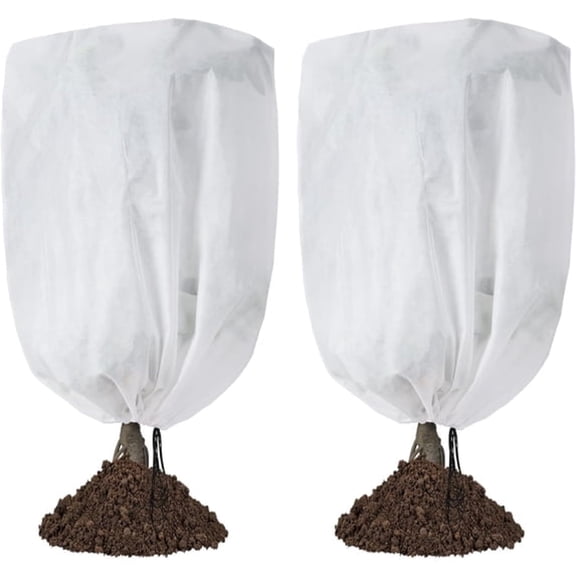 MISSMILE 2PCS Plant Covers Freeze Protection Frost Blankets for Outdoor Plants, 40"x32" 2.2 oz Plant Covers for Winter, Frost Cloths for Outdoor Plants
