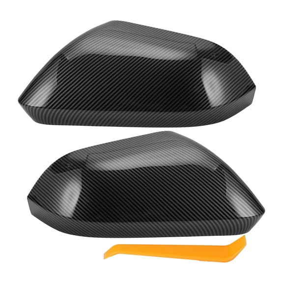 Unique Bargains Car Rear View Left Right Mirror Cover Cap Replacement for Lincoln MKZ 2013-2017 1 Set Black Carbon Fiber