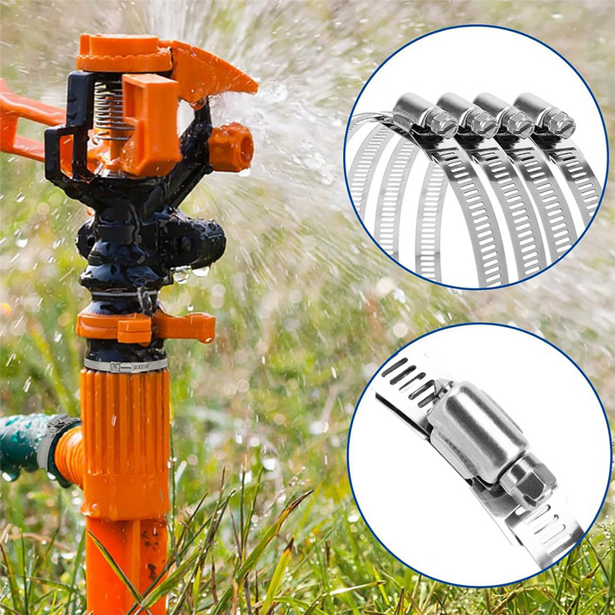 2X Hose Clamps 20FT Metal Strap+40 Fasteners DIY Cut-To-Fit Stainless Steel Band Clamps Adjustable Large Worm