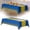 Blue and Gold, variant on Haidf Table Cloth, Black and Red Disposable Plastic Tablecloth, Rectangle Table Covers for Birthday Wedding Anniversary Bridal Shower First Communion Graduation Party Decorations, 108" x 54"