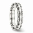 thumbnail image 4 of Stainless Steel Polished Grooved Criss Cross Design Ring Size: 11; for Adults and Teens; for Women and Men, 4 of 6