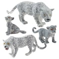 thumbnail image 1 of Simulation Snow Leopard Animals Model Ornaments 4 Piece Set Educational Toy For Kids Science Learning Display Pvc Material Realistic Figurine Fun, 1 of 9