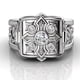 thumbnail image 5 of Anillo estilo punk Sunnimix Cruz flor patrón de cristal para hombre compromiso Plata 8, 5 of 8