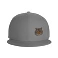 thumbnail image 3 of DouZhe Flat Brim Cap Snapback Hat, Glass Tiger Head Prints Adjustable Gray Adult Baseball Cap, 3 of 6
