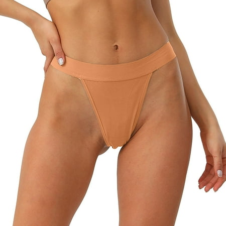 

ZMHEGW 6 Packs Underwear Women Cotton Flat Leg Pants Breathable Mid Waist Solid Color Seamless Panties