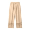 thumbnail image 7 of Tumotour Linen Pants for Women Drawstring Elastic Waist Straight-Leg Pants Athletic Workout Running Joggers with Pocket, 7 of 7