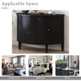 thumbnail image 3 of Atumon Accent Storage Cabinet, Curved Sideboard Cabinet, Modern Storage Cabinet with 4 Doors and Adjustable Shelves, Wood Accent Cabinet Furniture for Corridors Entryway Living Room, Black, 3 of 10