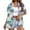 Light blue, variant on Women Shirts Clearance Items Women's Linen Shirt Women's Shirt Soft Cool Summer Shirt Floral Tropical Print V Neck T Shirt Short Sleeve Button Lapel Top