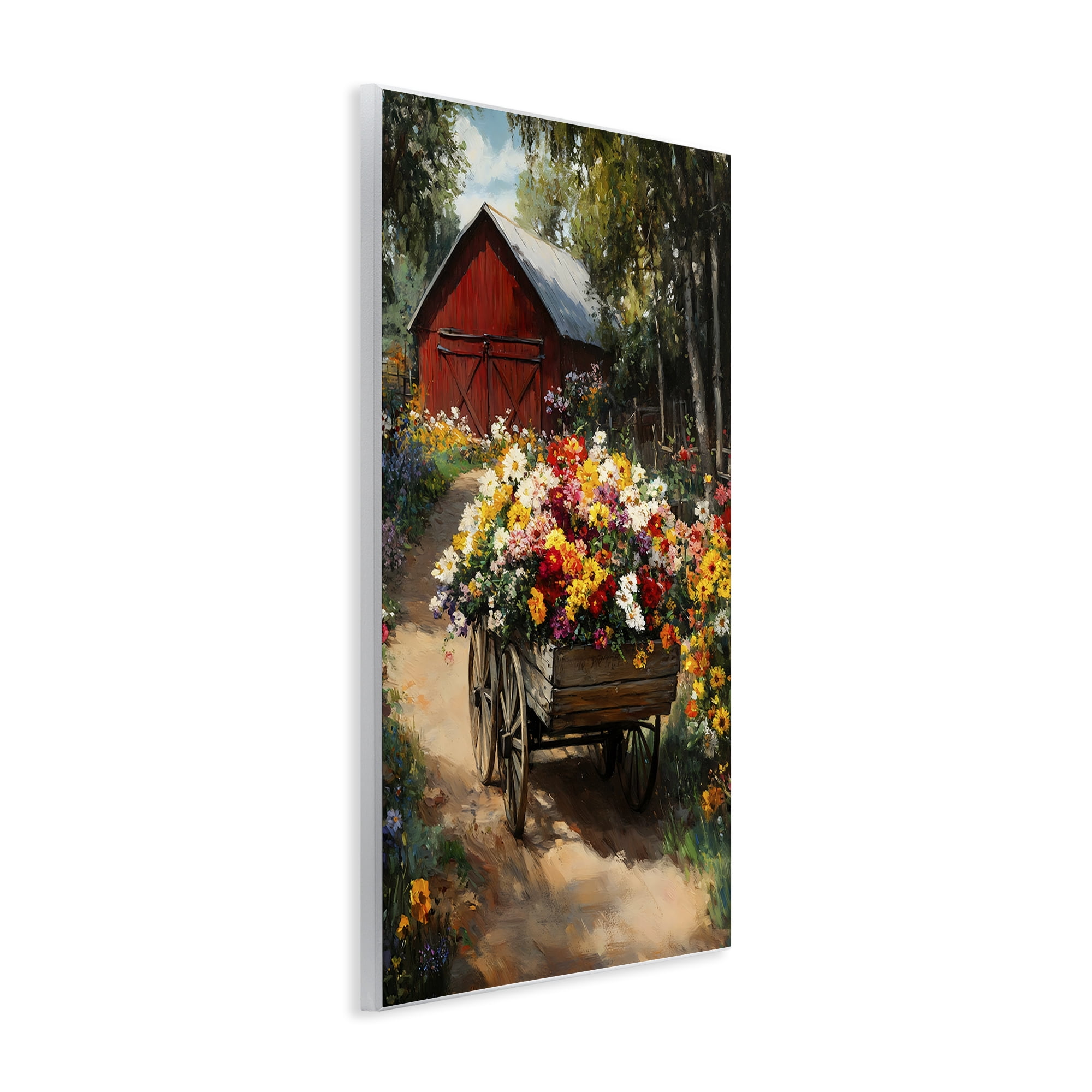 Stupell Industries Floral Wagon in Summer Garden Wall Plaque Art, design by Franklyn Gregory