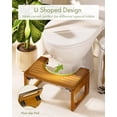 thumbnail image 5 of 7 Inches Bamboo Toilet Stool Squat for Adult, Foldable Squatting Potty Stools for Bathroom, 0.79" Thickness Poop Stool with Non-Slip Strip, Space-Saving, No Assembly Required, Natural Color, 5 of 9