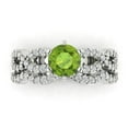 thumbnail image 2 of Clara Pucci 14K White Gold 1.57 Natural Peridot Engraveable Engagement Ring + Wedding Band Set, 2 of 7