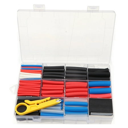 

285 Pcs Boxed 3:1 Double Wall Tube Insulated Tube Waterproof Wire Heat Shrinkable Tube Set + Wire Stripper