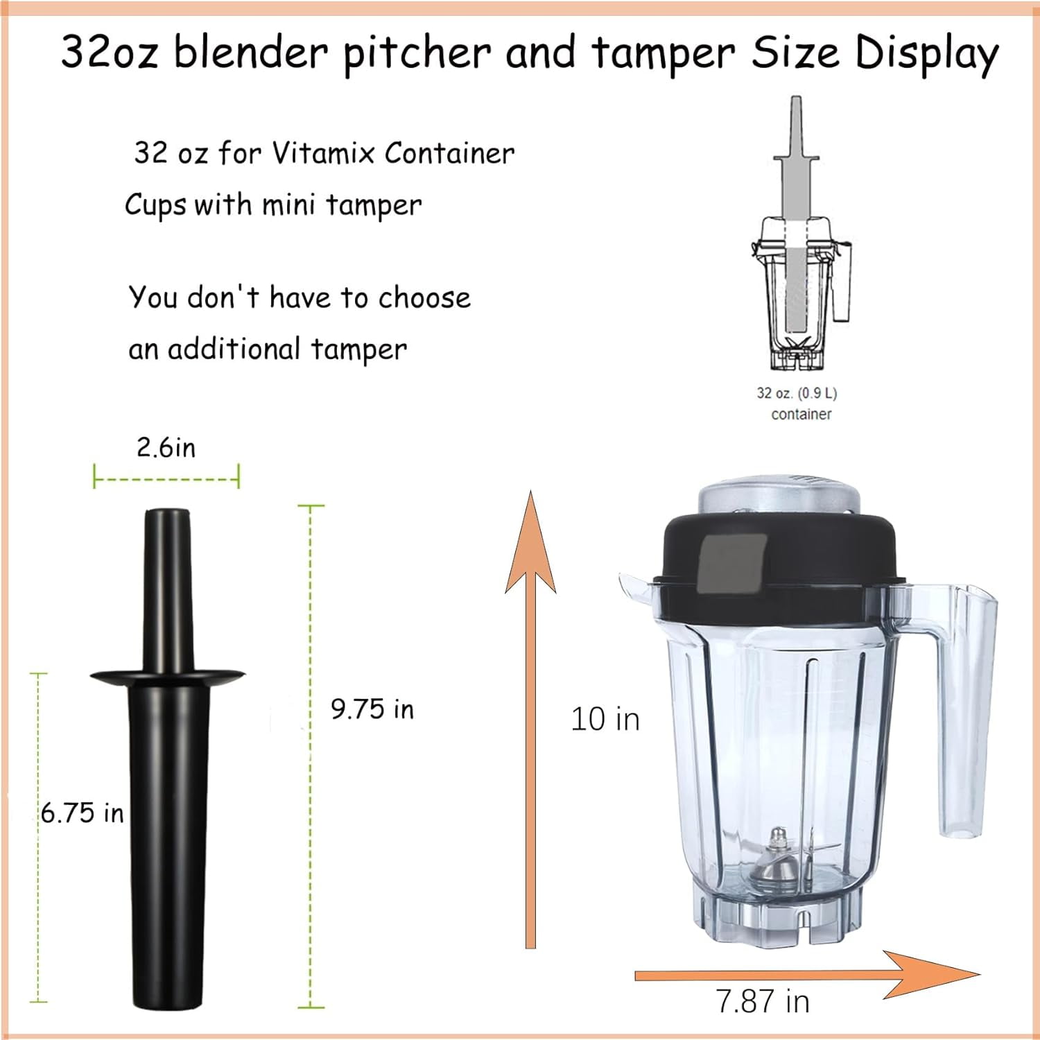 For Vitamix Blender Pitcher 32 oz Fit for Vitamix 5200 4500